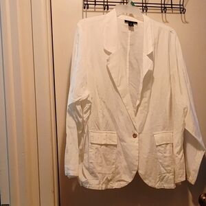 White linen like blazer size 30 women's plus